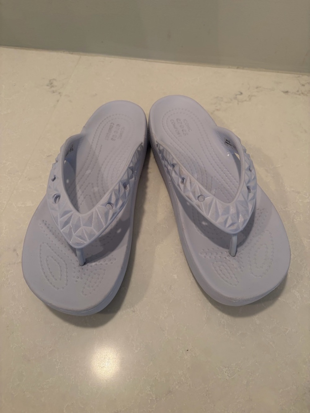 Crocs Light Lavender Foam Flip Flop Sandals size W7